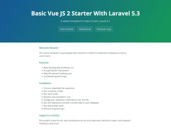 Vuejs2 Laravel53 Starter screenshot