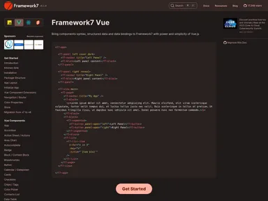 Framework7 Template Vue Webpack screenshot