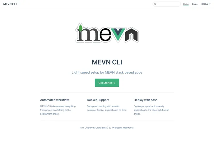 Mevn Cli screenshot