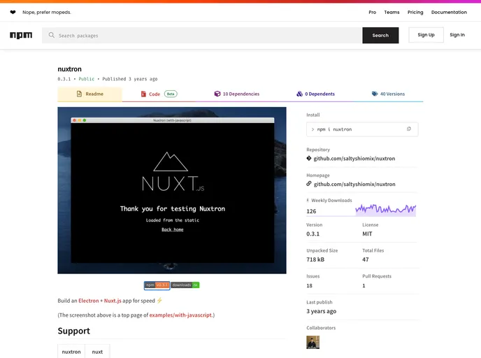 Nuxtron screenshot