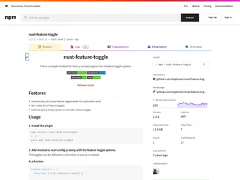 Nuxt Feature Toggle screenshot