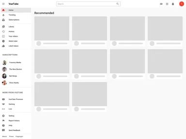 Vuetify Youtube Clone Template screenshot