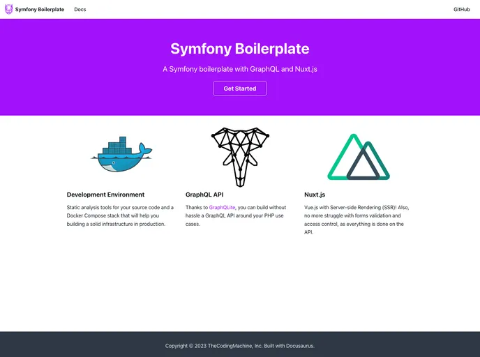 Symfony Boilerplate screenshot