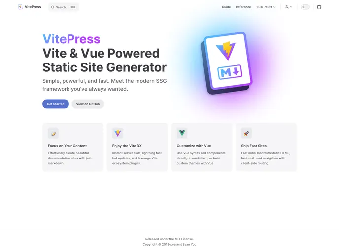 Vitepress Template screenshot