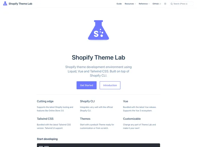 Shopify Theme Lab screenshot