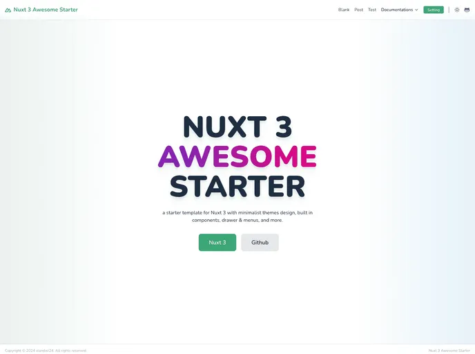 Nuxt3 Awesome Starter screenshot