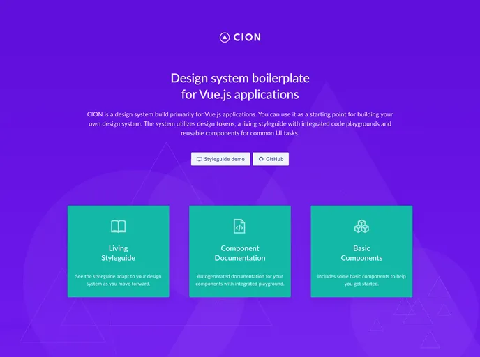 Vue Cion Design System screenshot