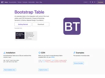 Bootstrap Table screenshot