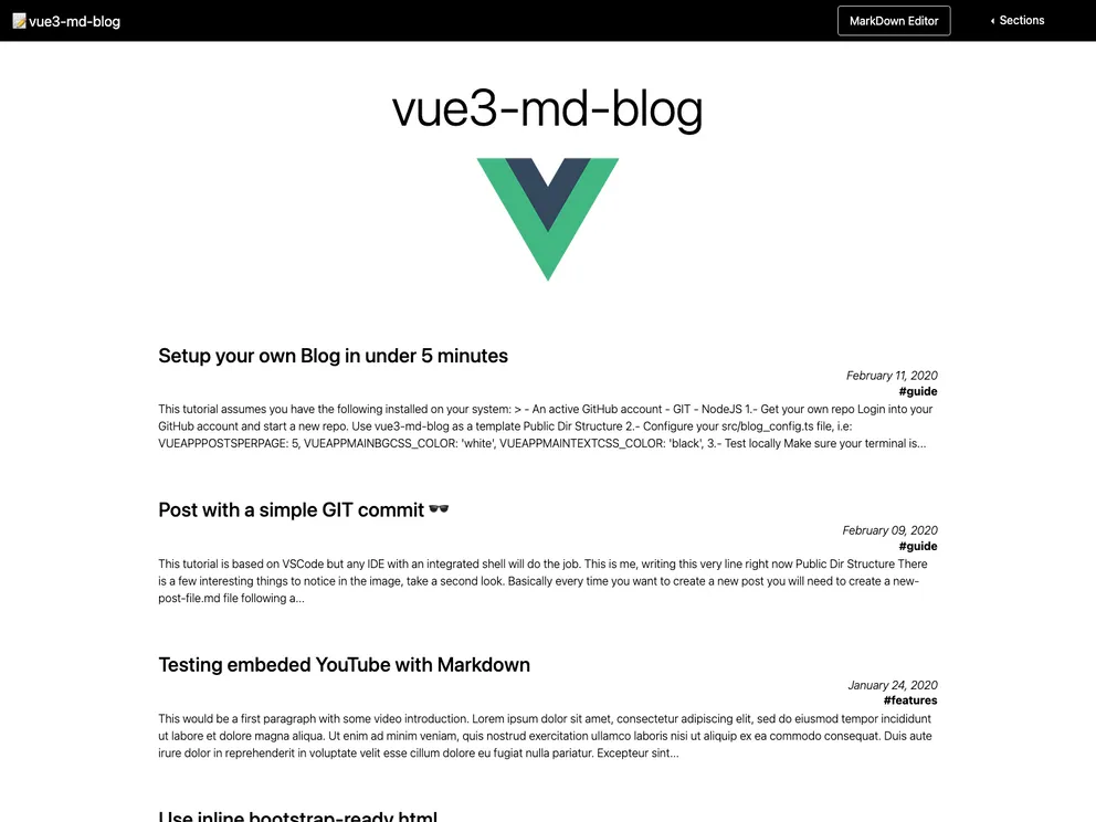 Vue3 Md Blog screenshot