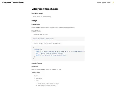 Vitepress Theme Linear screenshot