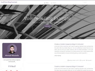 Vuepress Theme Modern Blog screenshot